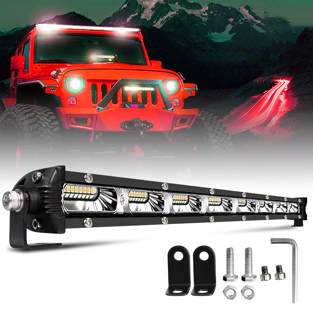 超スリム 12V 24V LED バー車 14/20/25 インチオフロードライト単列 LED ワークランプ自動 ATV SUV トラクターボート駆動ライト