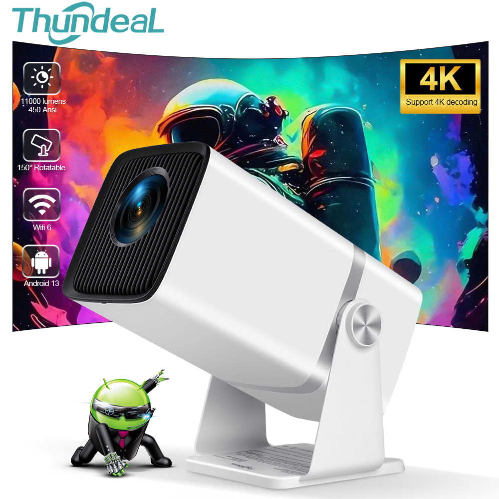 ThundeaL 4K フル HD プロジェクター FHD TD80W Android WiFi 3D ホームシアター TD80 ポータブルビームプロジェクター会議ビデオ映画 PK HY320