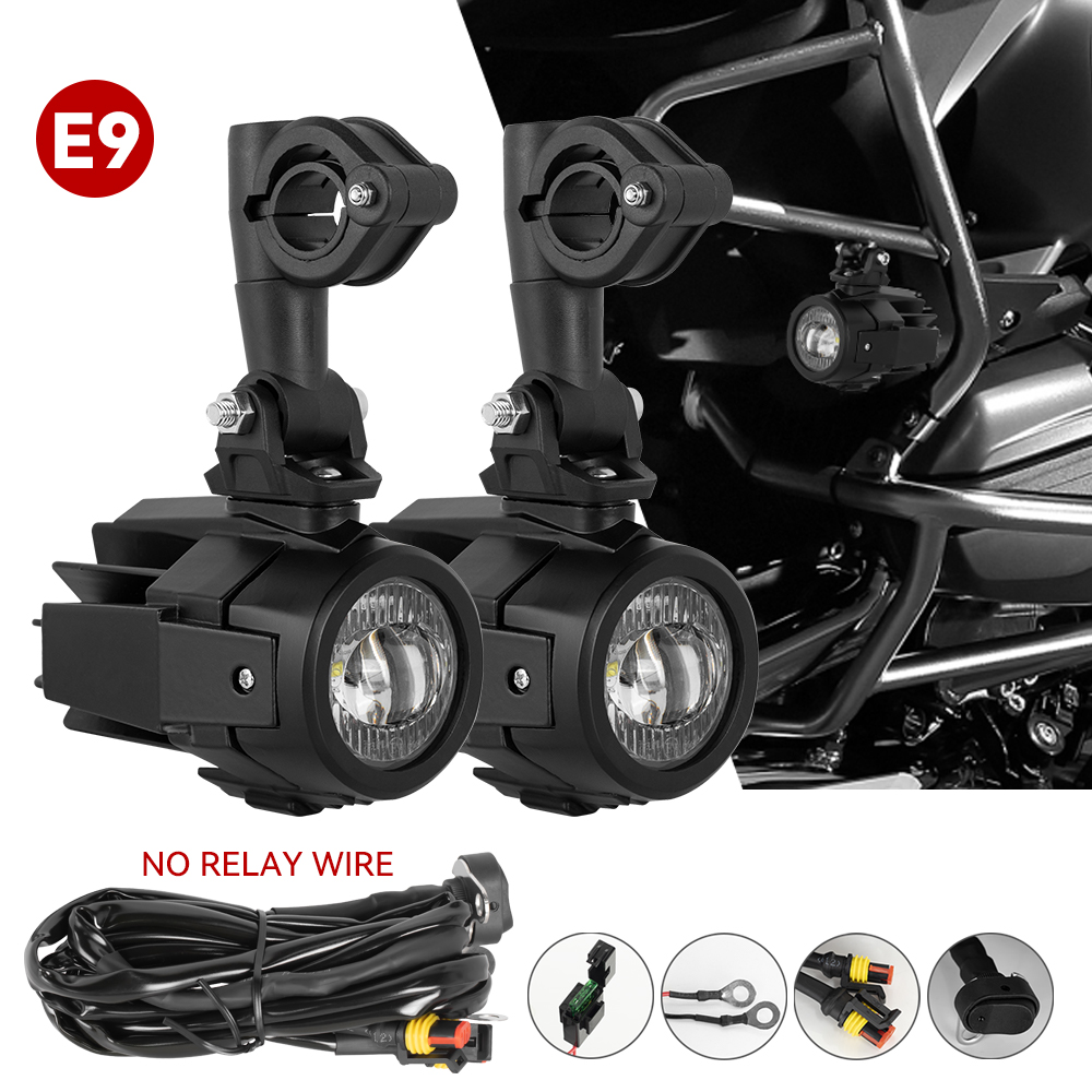 ユニバーサル車オートバイヘッドライトフォグライトモト LED 補助フォグライトアセンブリドライビングランプバイクスポットライトヘッドランプ。