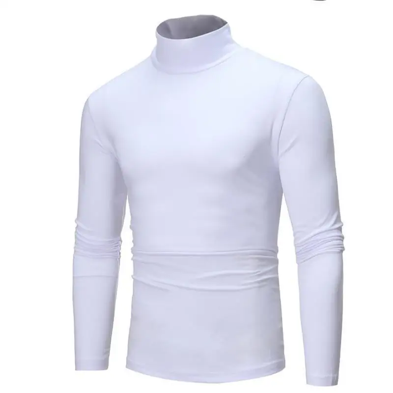 熱下着トップス男性冬服サーマルシャツ秋男性冬タイツハイネック薄型スリムフィット長袖 Tシャツ