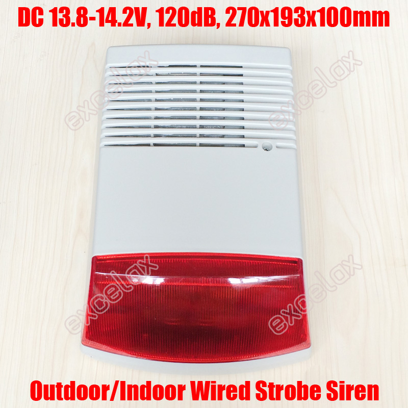 屋外有線セキュリティフラッシュストロボサイレンサウンドライト 13.8-14.2V 赤色懐中電灯ホーンスピーカー侵入安全火災警報ランプ