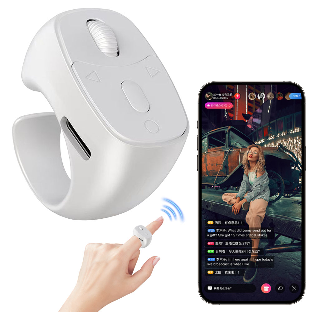携帯電話スクロールリングワイヤレス指シャッターリモコンページターナー携帯電話コントローラ Bluetooth 旅行用