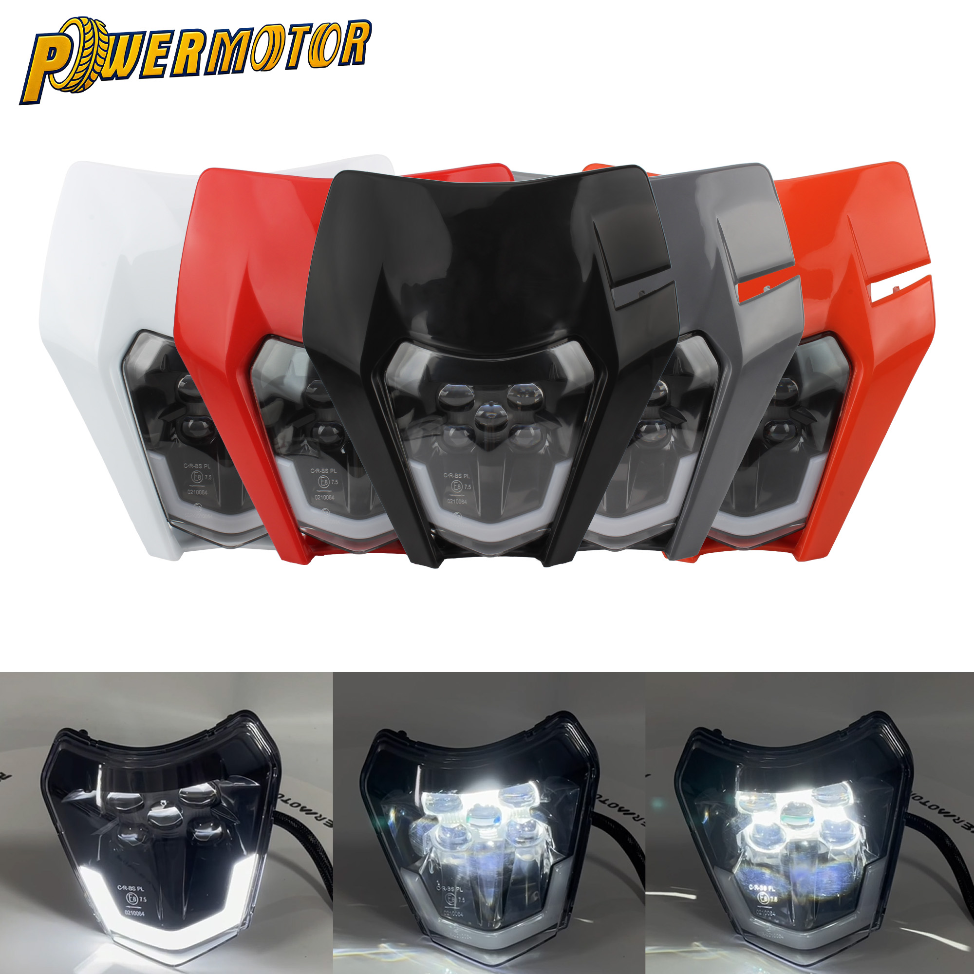 For KTM Motorcycle LED Headlight EXC EXCF SX SXF XC XCF XCW XCFW 125 250 300 350 450 2017 2018 2019 Dirt Bike Motocross Headlamp