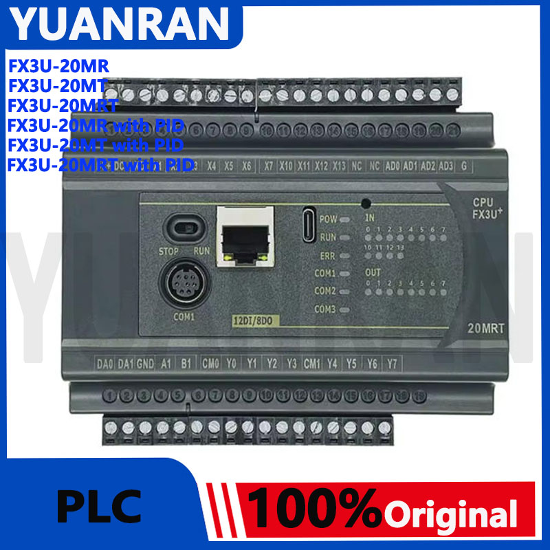 新しい FX3U 20MR 20MT 20MRT PID オプション 6CH 0-10V アナログ入力 RS485 MODBUS 重量センサー入力セルフチューニング NTC 10K イーサネット