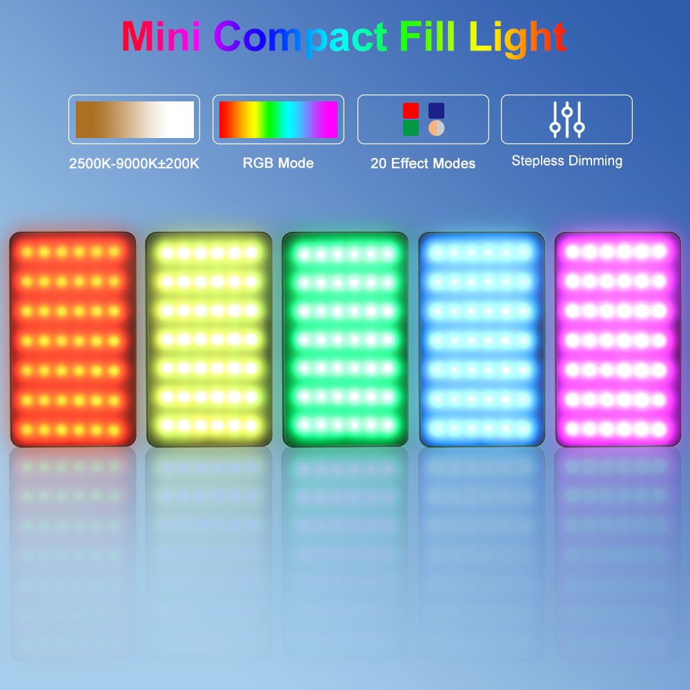 BOSHENG W140RGB 補助光携帯電話ライブ美容顔再生スクエアポケットライトフルカラー Led 周囲写真撮影ライト