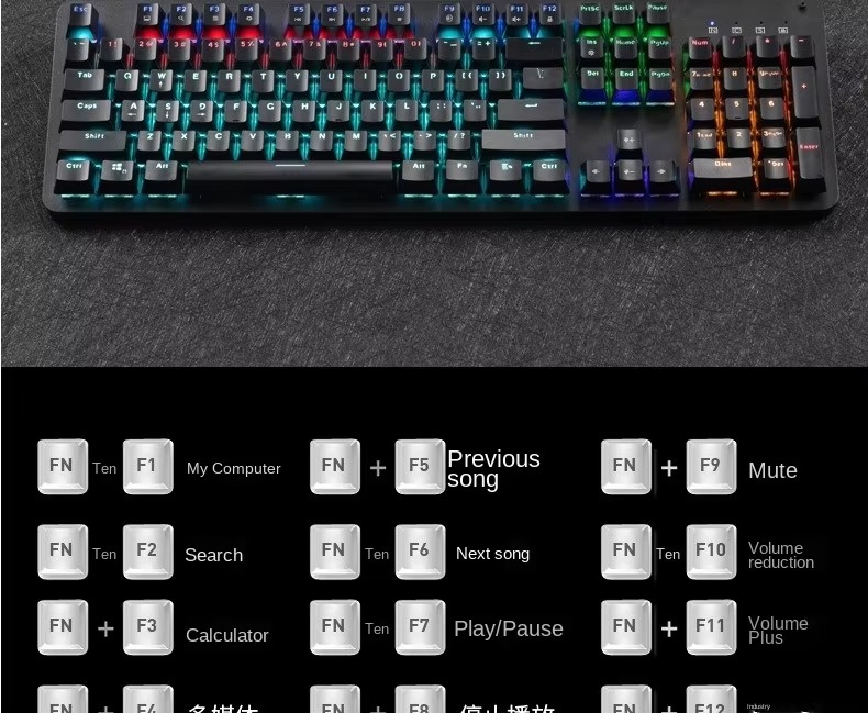 ホット販売 OEM104 キー有線高 DPI RGB 緑軸キーボードとマウスのセット