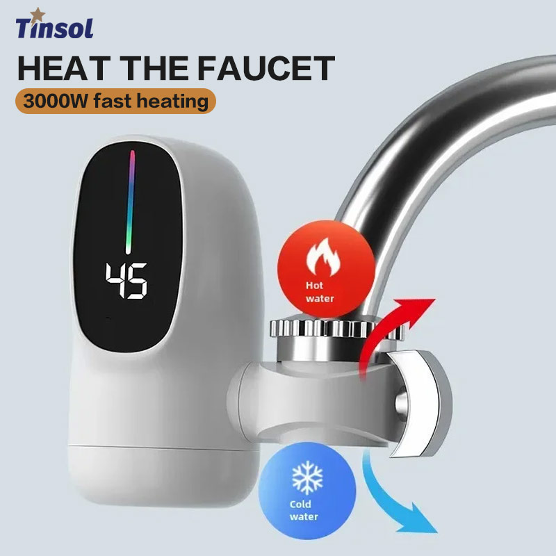 TINSOL 3000 ワットインスタントホット蛇口温水および冷水ヒーター電気キッチン高速加熱蛇口温度表示付き