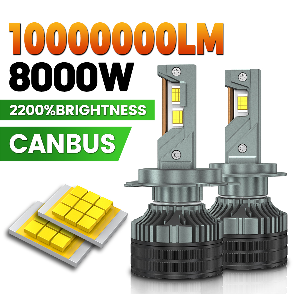 H7 H4 Led Canbus 車のヘッドライト電球 8000 ワット 10000000LM H8 Led ランプ H9 H11 HB3 9005 HB4 9006 H1 9012 Hir2 LED 6000K フォグライト 12V