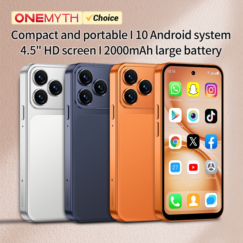 ONEMYTH A19 プロ 4.5 "フルスクリーン 4G LTE ミニスマートフォン 2GB RAM 16GB ROM Android 10 デュアル SIM 2000mAh 高齢者小型電話