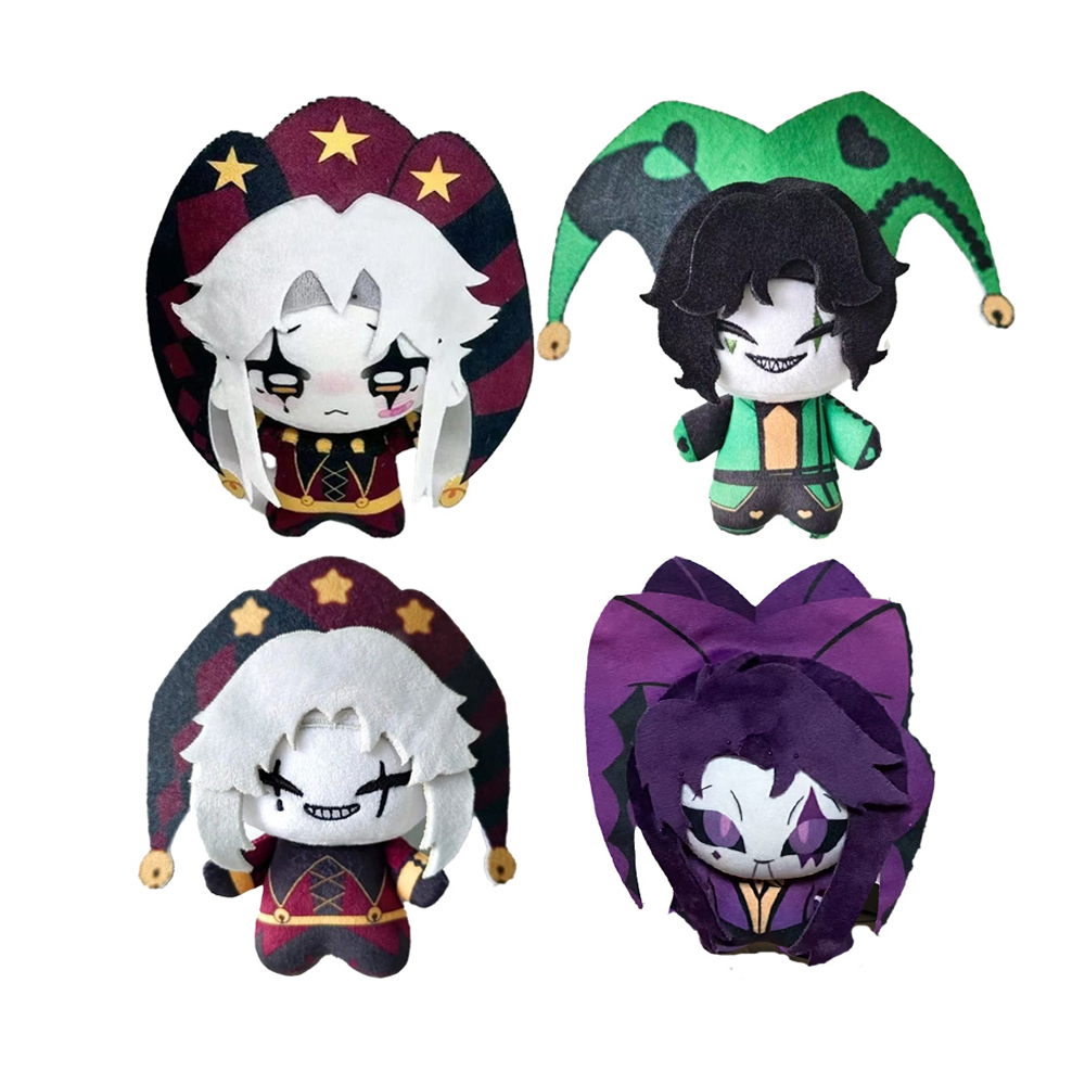 様々なスタイルかわいいサーカスアニメゲームフリークキャラクターピエロハーレクインと道化師ぬいぐるみキーホルダーバッグペンダントぬいぐるみ人形