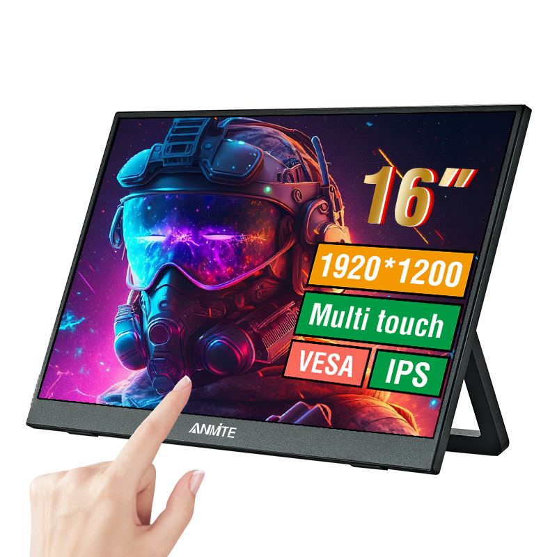 Anmite 14 インチポータブルタッチモニター非タッチオプション 1200P 1920*1200 HDR IPS 外部スクリーン、フル機能 Type-C HDMI プラグ