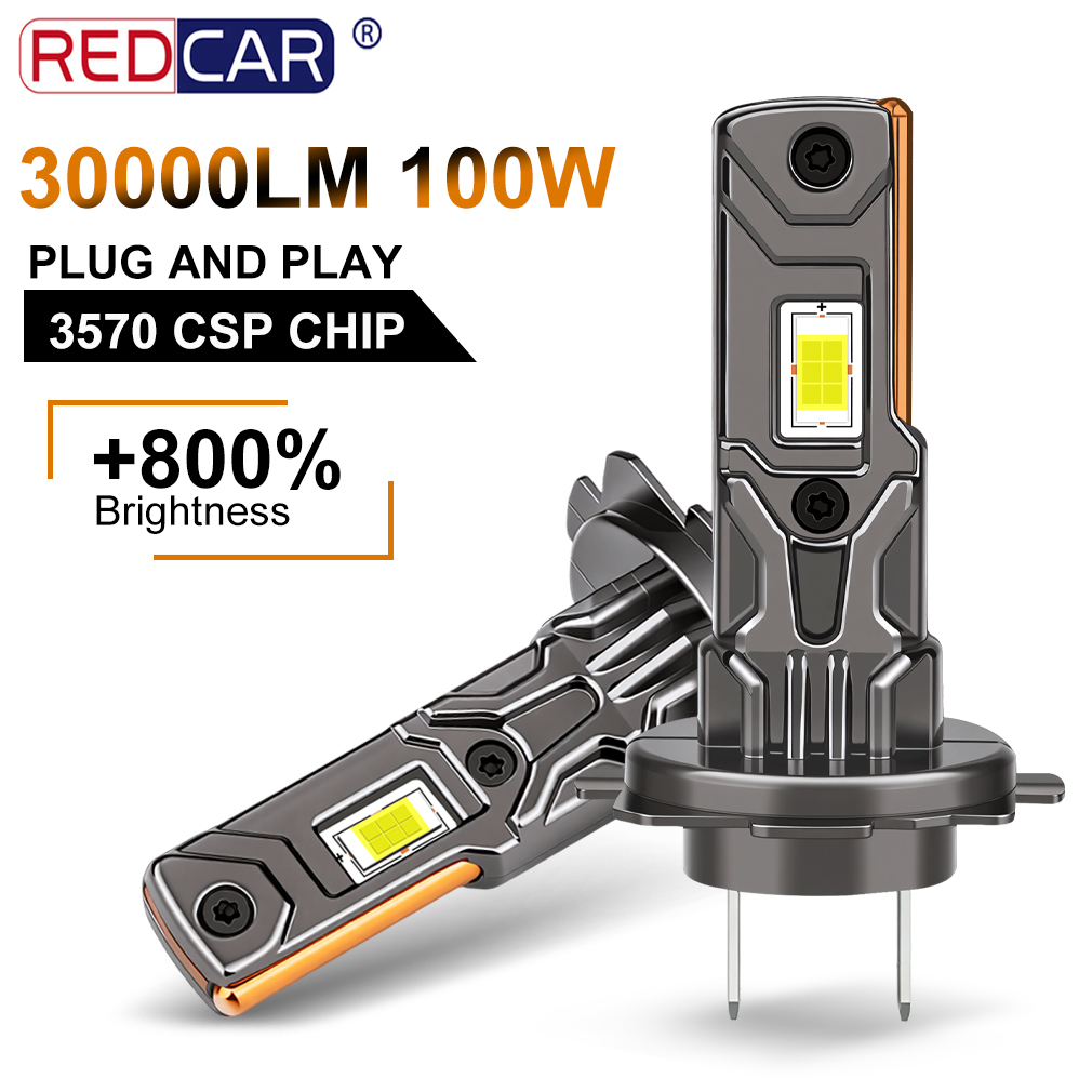 2 個 H7 LED ライト 30000LM 100 ワット車のライト H1 H3 H4 H11 LED ヘッドライト HB3 9005 HB4 9006 ランププラグ