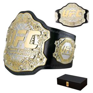 Men's Heavy Metal Wrestling Championship Belt by Pakistani manufacturer Root Fight Gear—Customizable colors and logo plate buckle