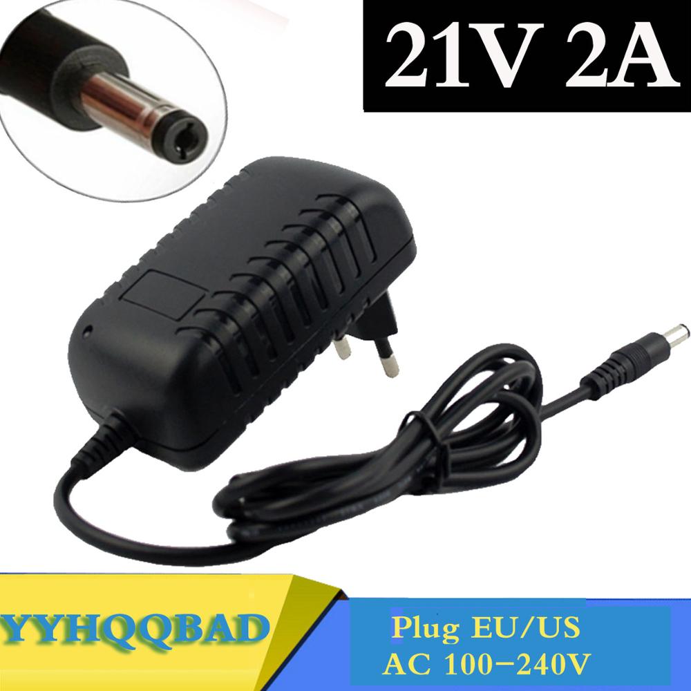 21V 2A リチウム電池充電器電動ドライバー 18V 5 シリーズ 18650 リチウム電池壁充電器 DC 5.5*2.1 ミリメートル