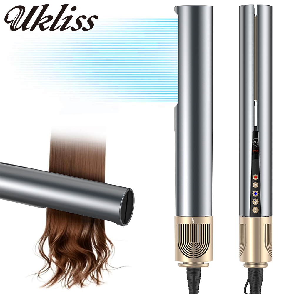 UKLISS 熱風ストレートナー 1300W イオンエアストレートナー 熱風と冷風付き、熱によるダメージなし、濡れた髪と乾いた髪に