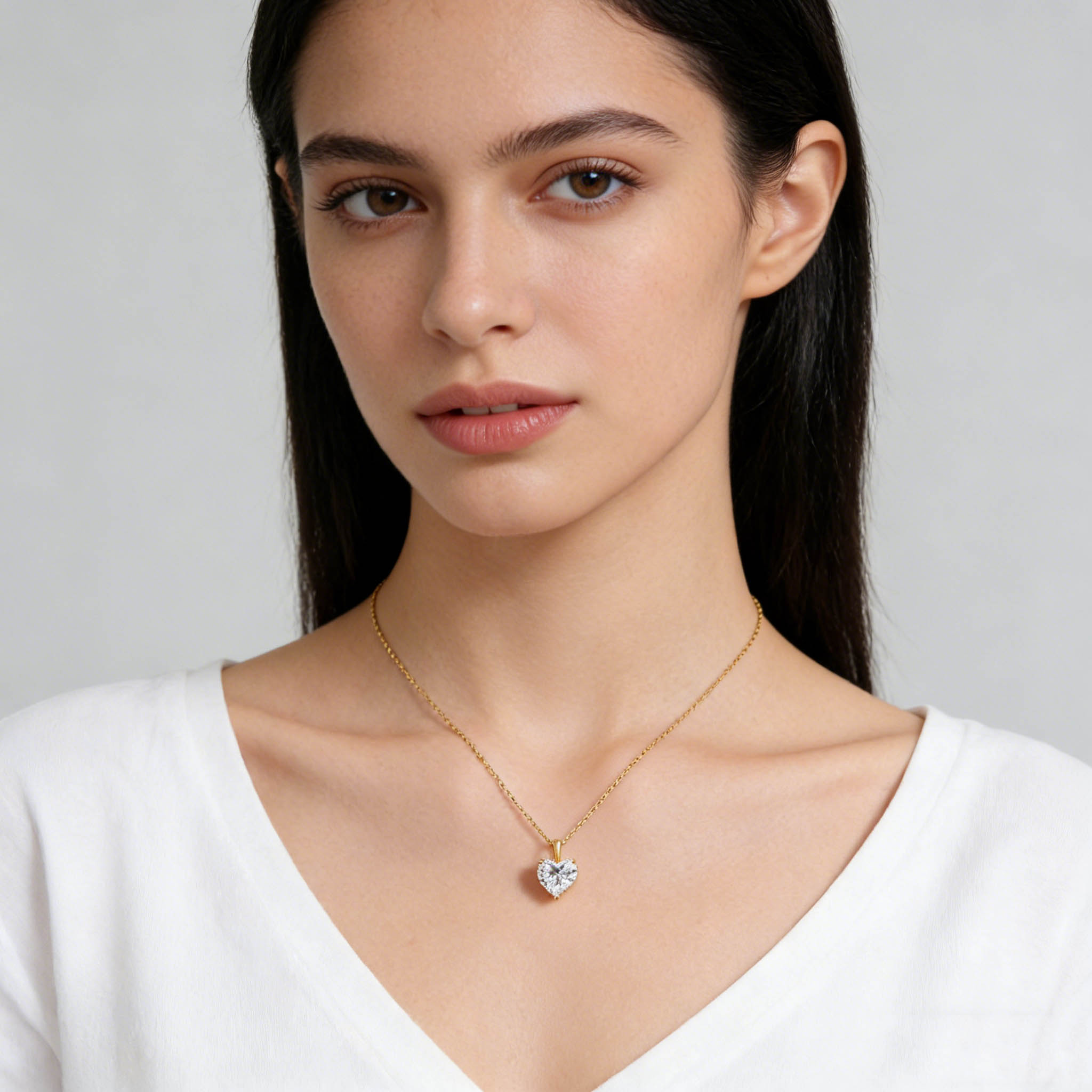 Szjinao 14 18k ゴールドネックレスハートモアッサナイト 1ct 2ct 3ct AU585 K ゴールドペンダント高級ウェディングジュエリー証明書卸売