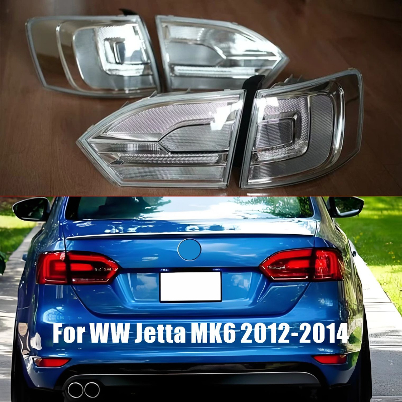 LHD VW ジェッタ MK6 2012 2013 2014 用 - OE スタイルクリアレンズテールライトアセンブリ - 簡単な取り付け