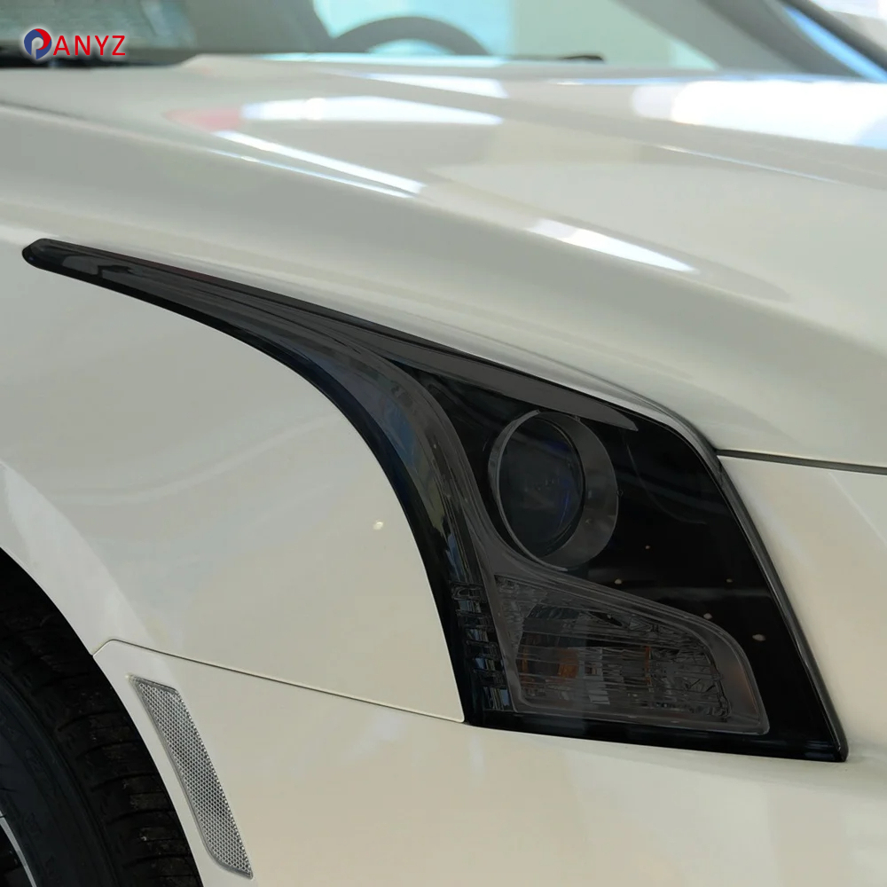 2 個車のヘッドライト保護フィルムヘッドランプ透明黒 TPU ステッカーキャデラック CT6 XT4 XT5 XT6 XTS ATS アクセサリー