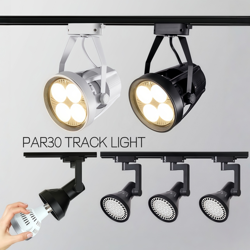 E27 LED トラックライトソケット PAR30 35 ワット/40 ワット/45 ワット天井レールランプベース衣料品店展示寝室ホームレール照明器具