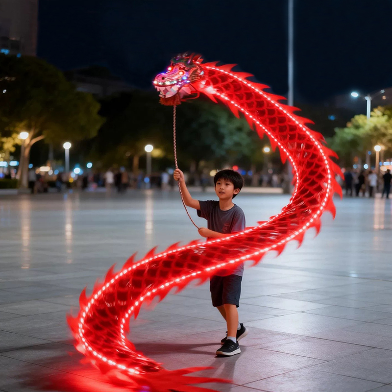 3 メートル LED 光るドラゴンポイドラゴンヘッド中国ドラゴンダンス屋外フィットネスジャグリング LED ドラゴンストリーム小道具