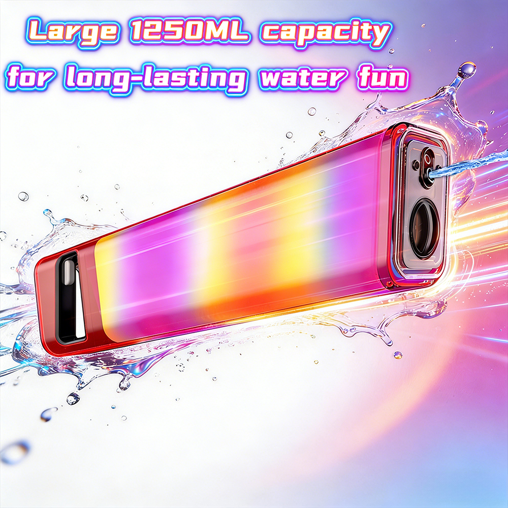 電動ウォーターガン 1250ML 大容量自動ウォーターブラスター LEDライト付き