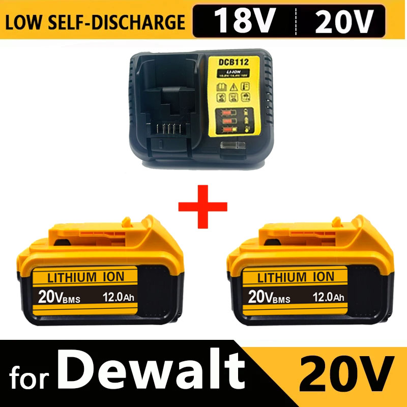 Dewalt 18V/20V 互換充電式ツールバッテリー 12AH - DCB201 DCB206 DCB200 Dewalt 電動工具交換バッテリーに適合