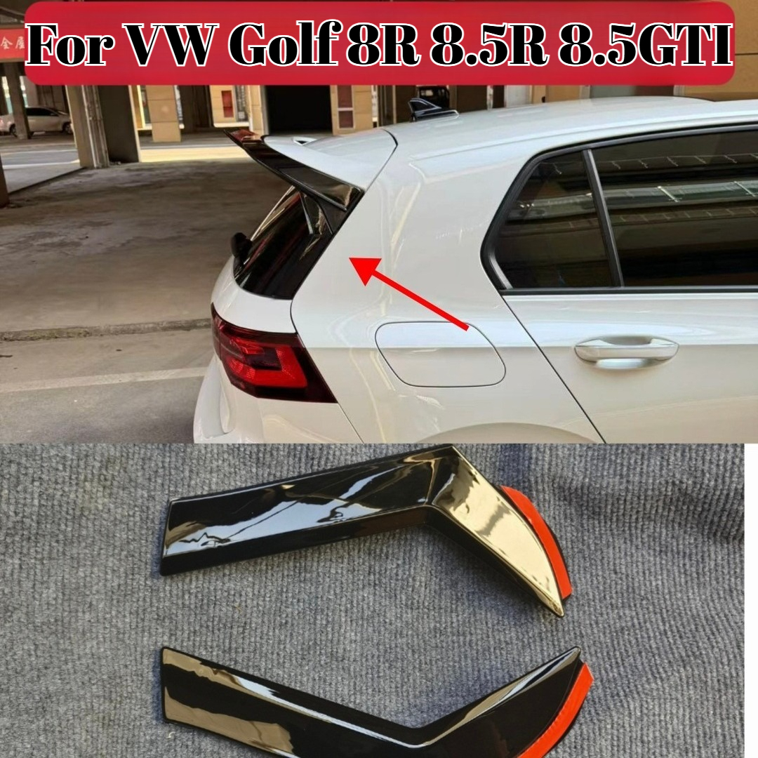 フォルクスワーゲンゴルフ 8R 8.5R 8.5GTI 2020-2025 サイドウイングリアウィンドウの装飾に貼り付けるグロスブラック外装ボディアクセサリー