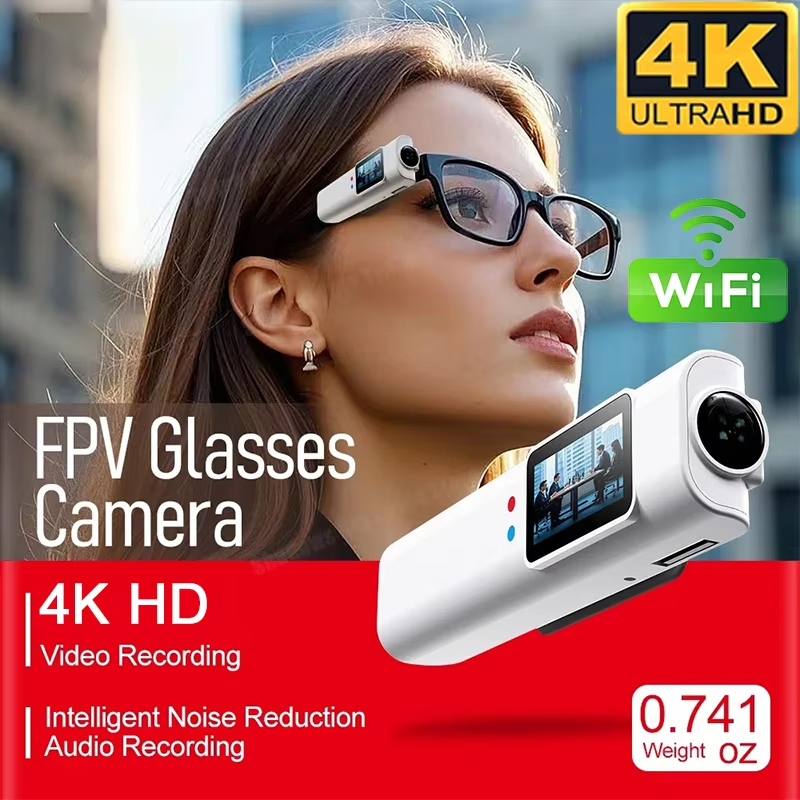 ミニ FPV メガネ 4K ビデオ撮影マイクロカメラ HD WiFi インテリジェント ヘッドセット メガネ ビデオ