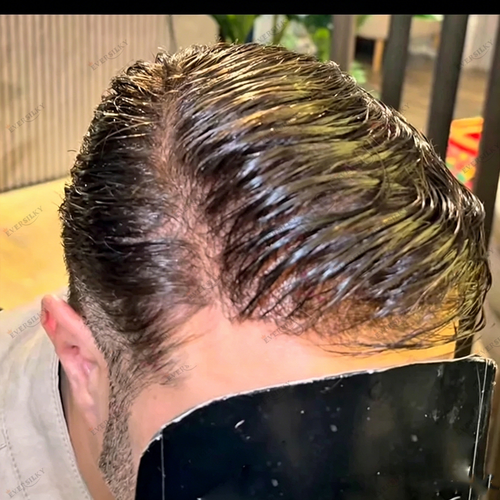 肌のような目に見えないマイクロスキン 90% 密度スーパーナチュラルルック薄毛メンズカツラ自然な生え際検出不可能な毛細血管
