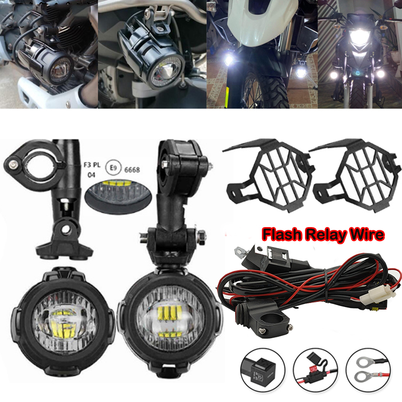 オートバイ Led スポットライトタンジェント補助ランプフォグライト点滅 Len 超高輝度ハイパワー 40 ワット BMW F800 F650