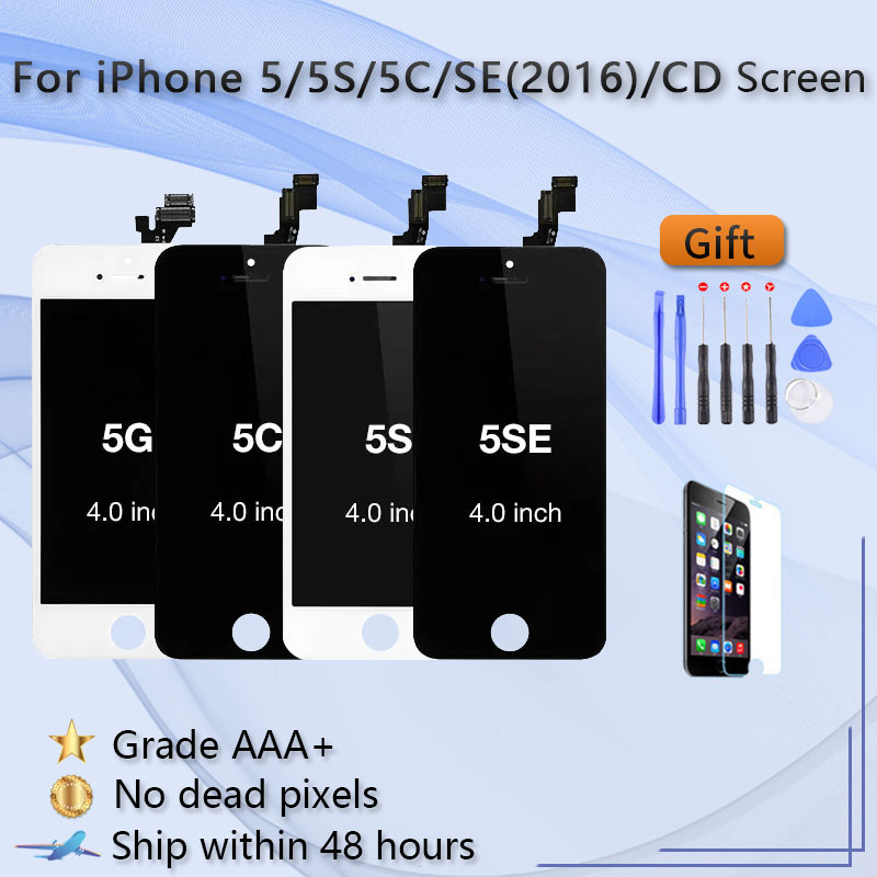 100% テスト済み液晶画面 iPhone 5 5S 5C 5SE SE 2016 ディスプレイタッチスクリーンデジタイザアセンブリ交換フロントガラスオープンツール