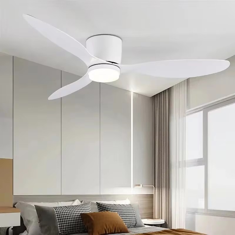 42 52 インチ天井ファンライト付き LED 3 色 6 速度 DC モーターファンリモコン低床装飾ファン照明