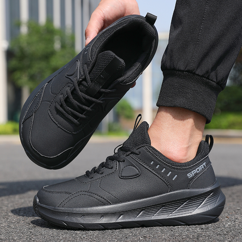メンズオールブラックカジュアルスポーツスニーカー通気性インナークッションソール快適な運動靴ノンスリップzapatillas de deporte