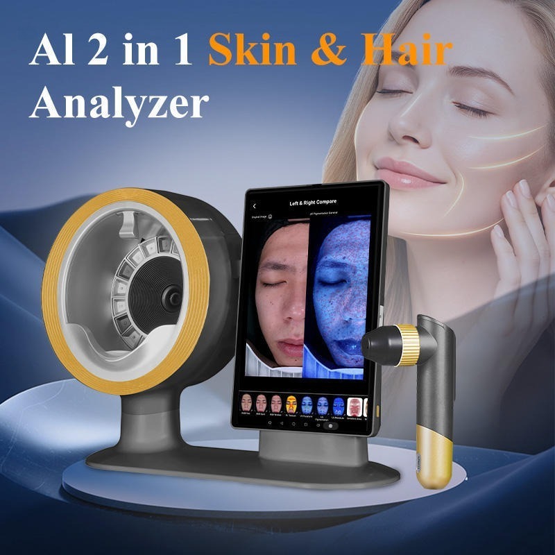 AIインテリジェントスキンヘアアナライザープロフェッショナル皮膚鏡フェイシャルアナライザービューティーテックホームデバイススキンビューティー機器