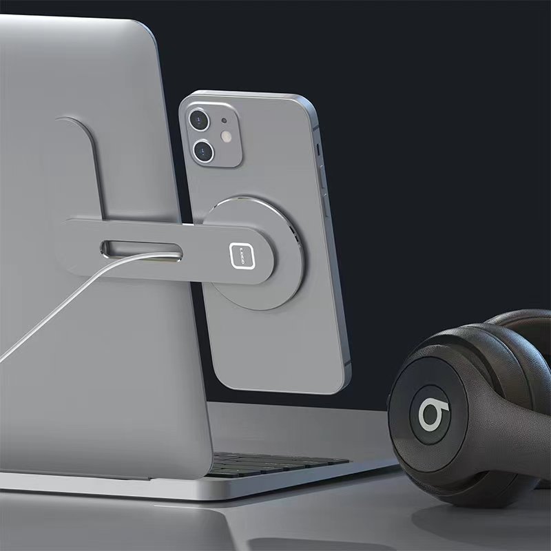 新しいフローティングスクリーンノートブック携帯電話ホルダー磁気 15 ワットワイヤレス充電車の携帯電話ホルダーオフィス