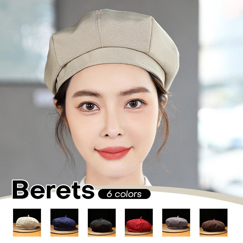 韓国女性シェフ帽子ベレー帽レストランホテルベーカリーカフェケータリング制服ウェイター作業帽子防塵油煙防止