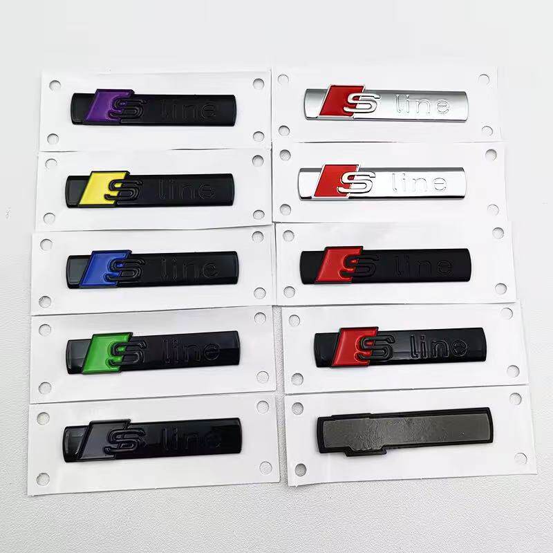 2pc 3D ABS 車の S ラインエンブレムステッカーバッジデカール装飾アウディ Sline S6 S7 SQ5 SQ7 A3 A4 A5 A6 A7 A8L Q3 Q4 Q5 Q6 Q7 Q8 TT