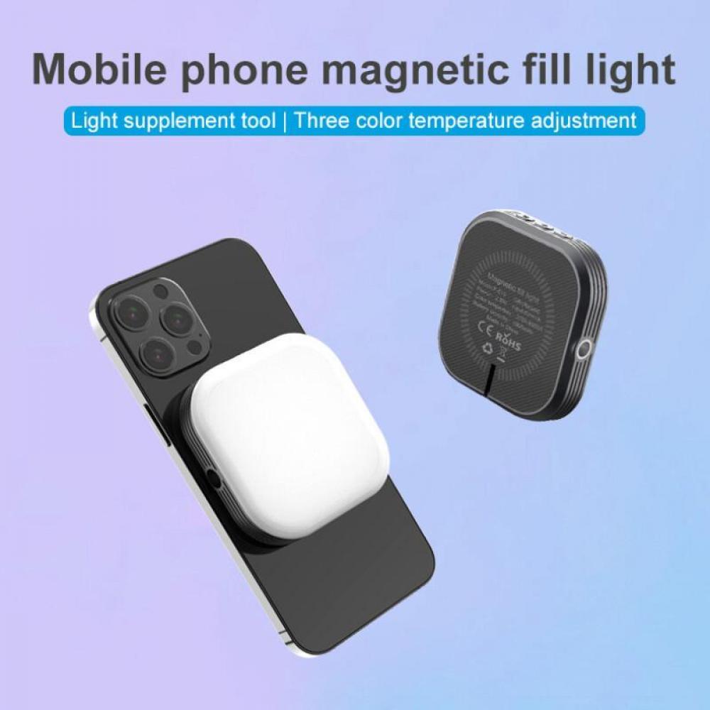 ミニユニバーサル磁気 Led フィルライト電話 Selfie ライト MagSafe iPhone 12 13 14 シリーズ LED キューブフィルライトランプとクリップ