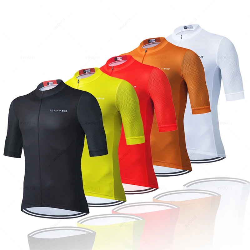 サイクリングジャージ ineos ハイト品質半袖自転車服 MTB ロードバイクシャツプロ通気性速乾サイクリングジャージ