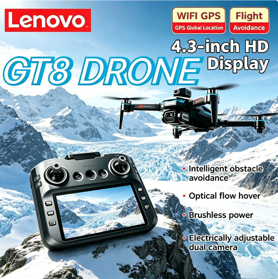 Lenovo GT8 RC ドローン GPS 8K HD 5G WIFI FPV 折りたたみ式 Quadcopter ブラシレスモーター オプティカル フロー ホバー プロの航空写真