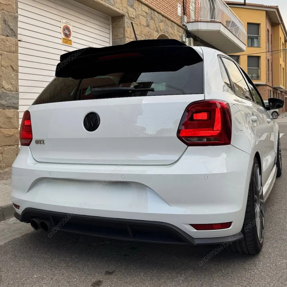 車のリアトランクスポイラールーフウイングフォルクスワーゲンポロ 5 ポロ MK5 6R 6C GTI 2009-2017 ABS グロスブラックボディキットチューニング