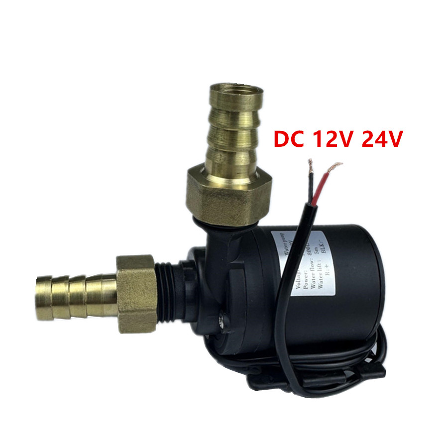 水中ウォーターポンプ 12V 高圧超静音ソーラー DC 24V リフト 5 メートル 800L/H ブラシレスモーターウォーターポンプ真鍮ジョイント付き