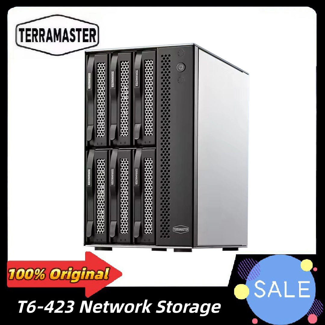 TERRAMASTER T6-423 6ベイ NAS - クアッドコア CPU を搭載した SMB 向け高性能 4GB DDR4、2.5GbE ポート x 2、ネットワーク ストレージ サーバー (ディスクレス)