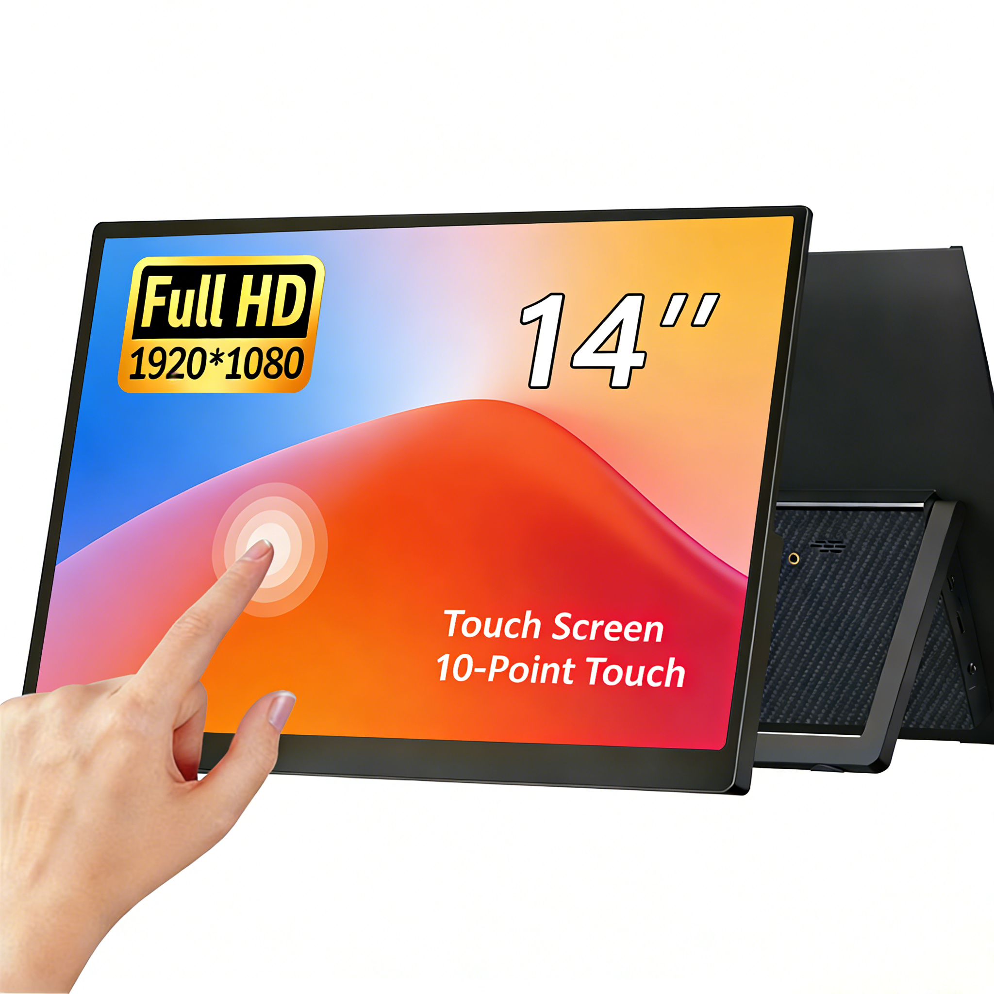 14インチ/15.6インチ 1080P ポータブル外部モニター、超薄型 IPS ノートパソコンのセカンドスクリーン、旅行、ビジネス、ゲーム、ホームエンターテイメント用