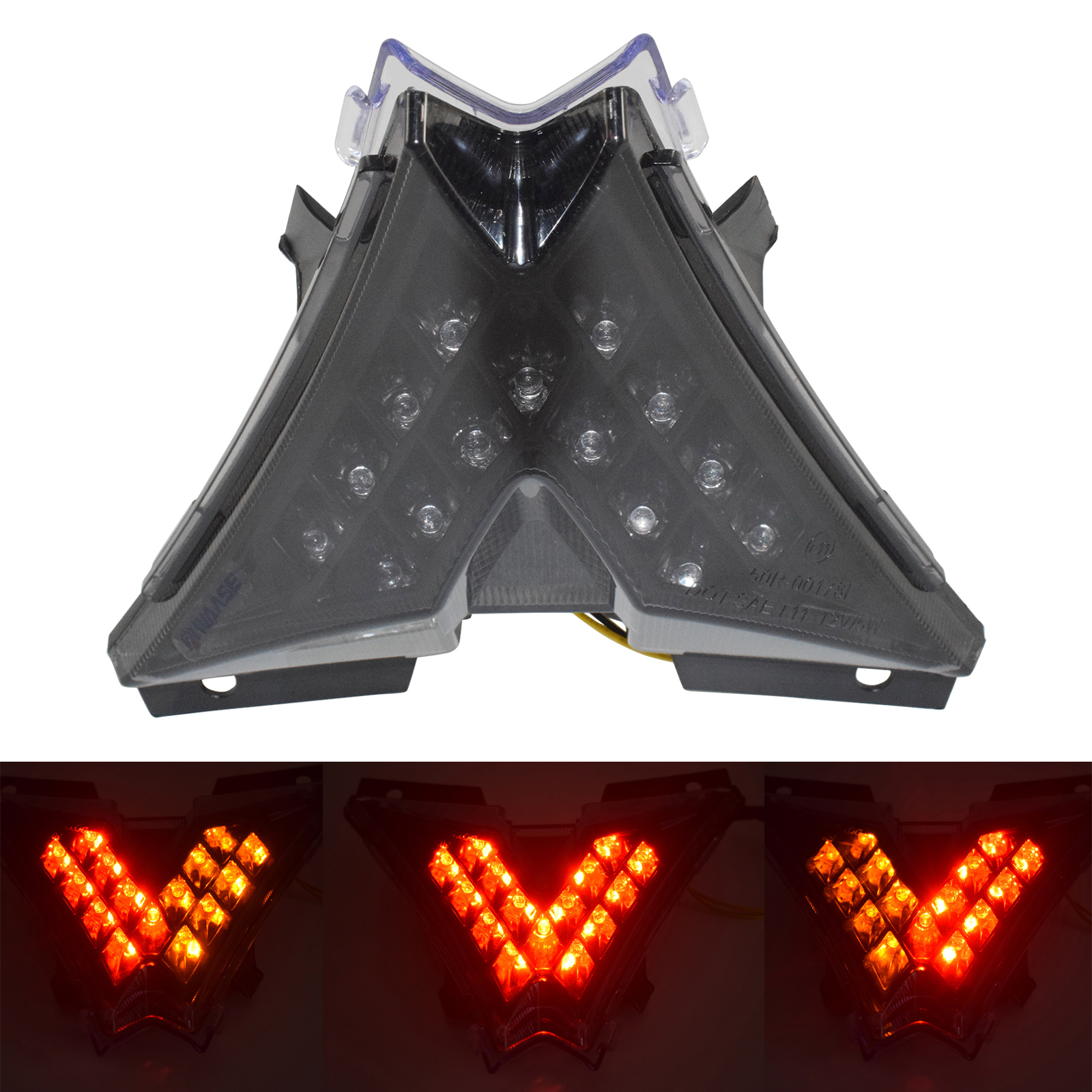 TAORIDER-MOTO E マーク LED 統合ウインカーテールライトテールブレーキターンシグナルライトアプリリア Tuono 125 1100 V4 V4R APRC RSV4