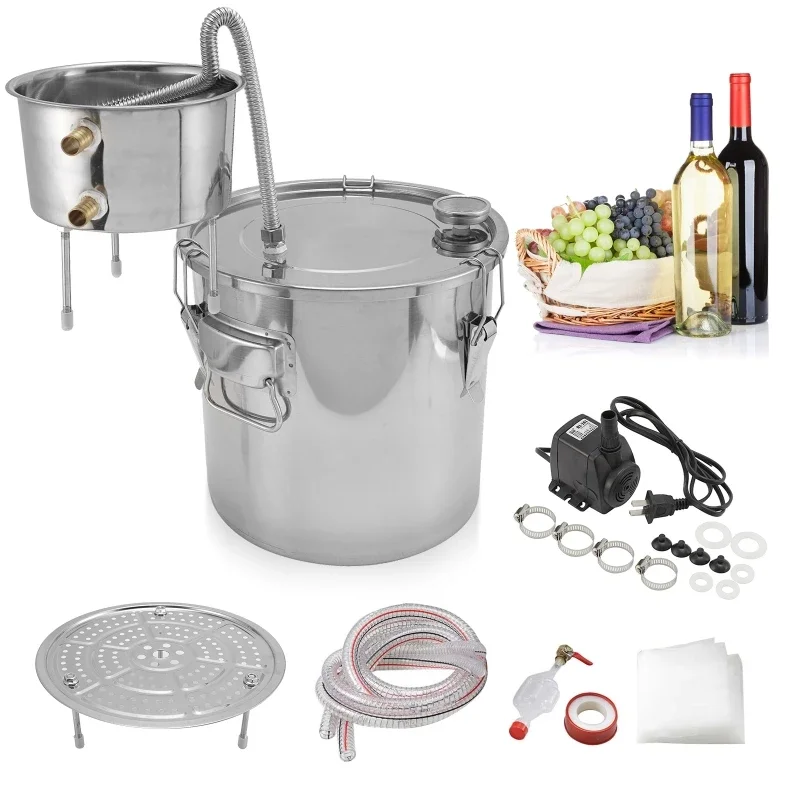 22L アルコール醸造蒸留器 DIY 密造酒装置スティルウイスキービールブランデー自家製水ワインエッセンシャルオイル醸造キット