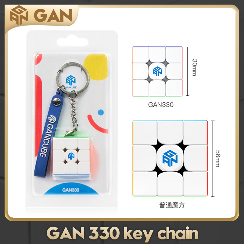 GAN 330 ミニ 3x3 キーホルダーキューブ 3x3x3 Gan330 ミニスピードキューブステッカーレス 3x3 スピードキューブプロフェッショナルマジックキューブパズルおもちゃ