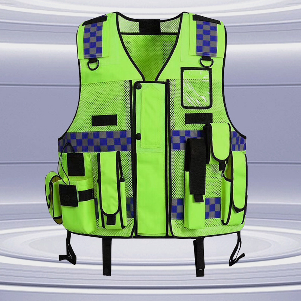 Hi Vis 作業ベスト建設労働者交通警察マルチポケット安全服 Hi Vis 作業服
