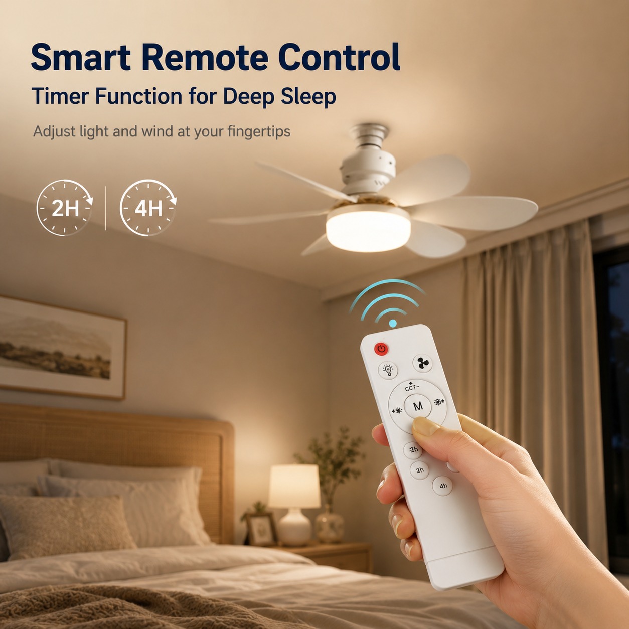 2026 新しい E27 シーリングファンライト、30W/40W 調光可能な LED ファンランプ、リモートタイマー付き、寝室、キッチン、バルコニー用