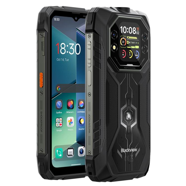 Blackview ROCK 1 頑丈な電話 8GB 256GB 6.56" 90Hz ディスプレイ Android 16 Helio G81 15000mAh バッテリー 16MP カメラ 4G 55W NFC 電話